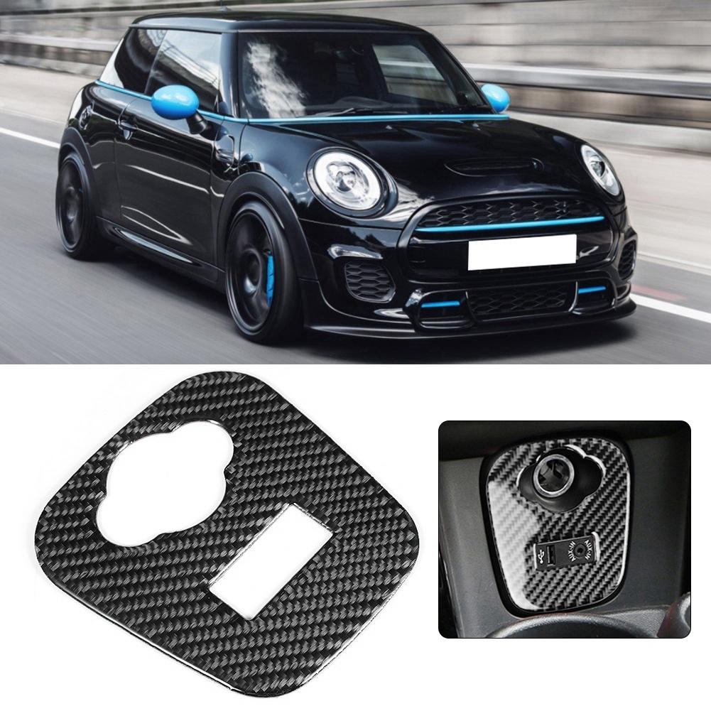 Carbon Fiber Cigarette Lighter Panel Cover Trim Sticker Fit for Mini Cooper F55 F56 F57