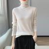 Versatile Pure Wool High Neck Solid Color Women's Slim Top for Spring & Autumn 2023