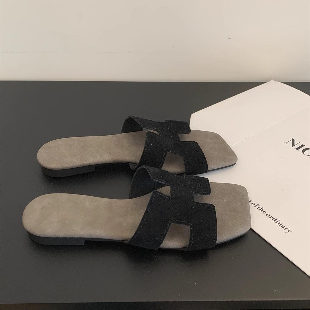 Slippers women's outer wear summer new Korean sandals soft flat bottom one-word drag seaside vacation beach shoes