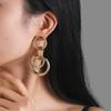 European and American jewelry exaggerated earrings, high-end temperament earrings, gold six-layer circle earrings.