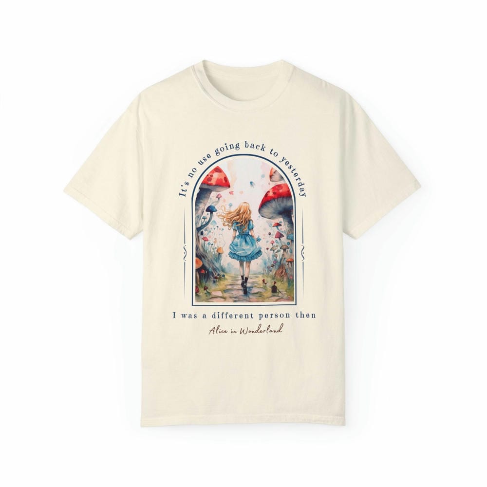 Women Unisex Top Vintage Alice Alice in Wonderland Shirt Dark Academia Bookish Things Alice in Wonderland Literary Shirt Casual S