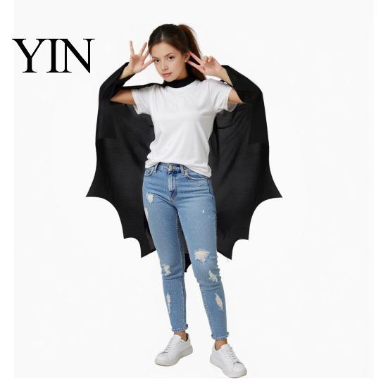Durable Repeated Use Costume Halloween Bat Wing Cape, Adult Kids Hooded Family Matching Apparel Cosplay Cloak for Festive Party Outfit Creative