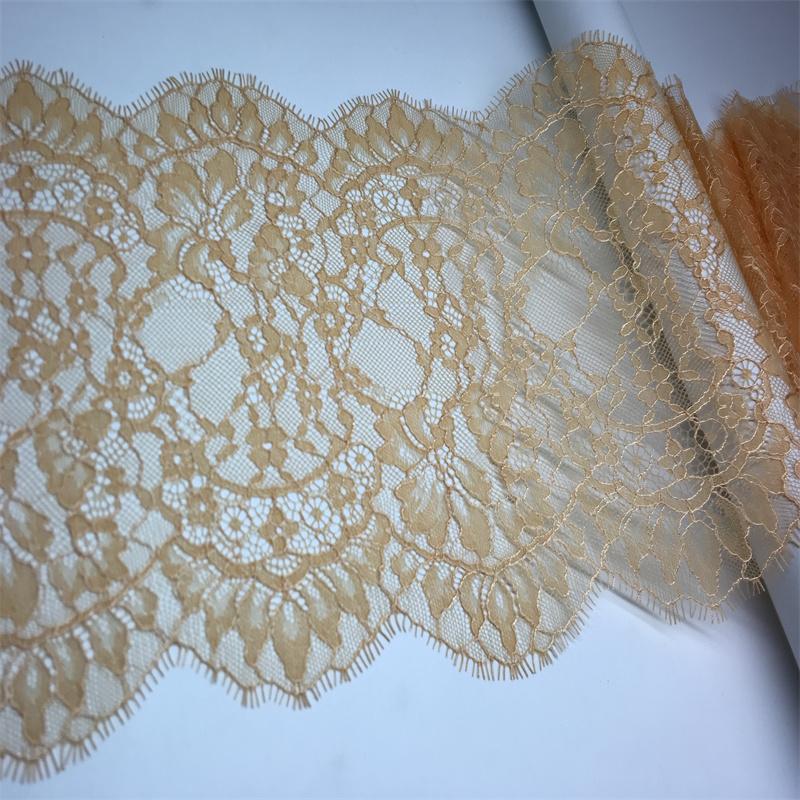 ( 4 Colors ) 3m x 22cm French Chantilly Lace, Non-stretch Eyelash Lace Trim for Bra, Underwear, Lingerie, Dress, Garment, Sewing & Crafting