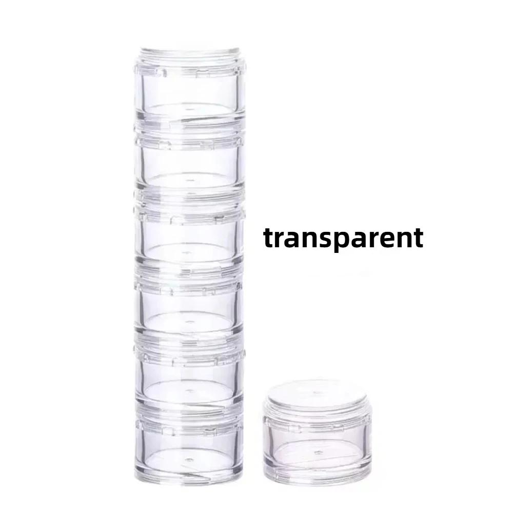 Portable 8 Colors Pill Case Plastic Stackable Weekly Tablet Holder Sealed Storage with Lid 7 Days Pill Box Travel