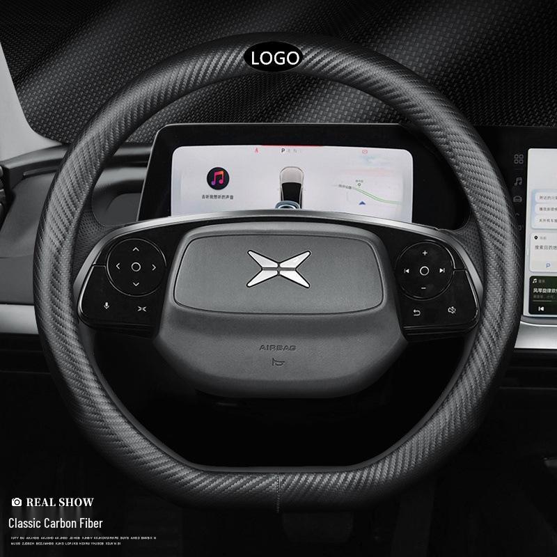 One-Hand-Sewn Steering Wheel Cover: Suede, Genuine Leather & Carbon Fiber