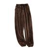 Pantalon de pyjama pour homme avec pantalon chaud en corail épais Automne et Hiver Flanelle Fermé Pantalon d'intérieur Grande Taille