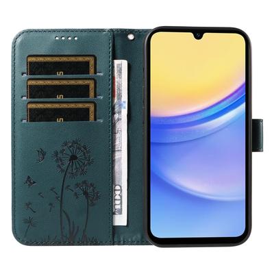 For Samsung Galaxy A15 5G Leather Case Wallet Phone Cover Dandelion Imprint
