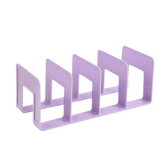 Acrylic Bookends with Four-Compartment Dividers Bookend Horizontal And Vertical Use Durable Acrylic Desktop Organizer for Office And Home