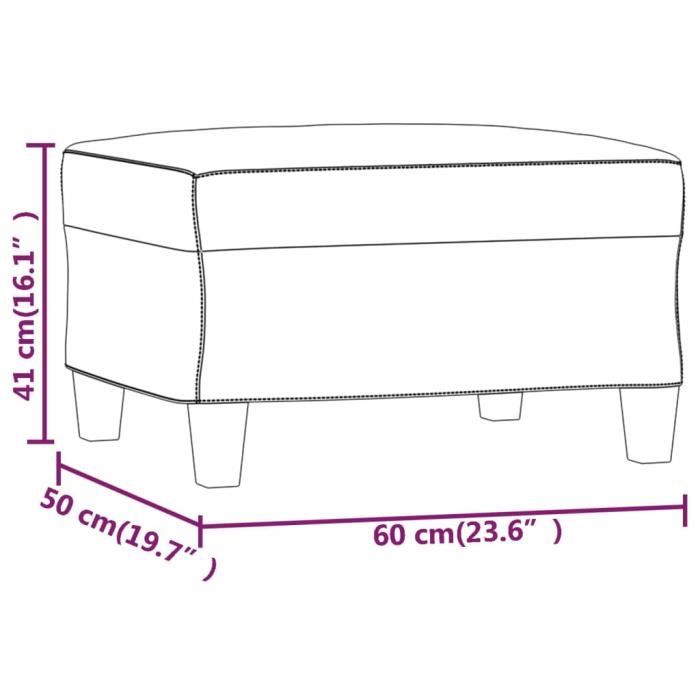 349341 vidaXL Repose-pied Taupe 60x50x41 cm Tissu microfibre