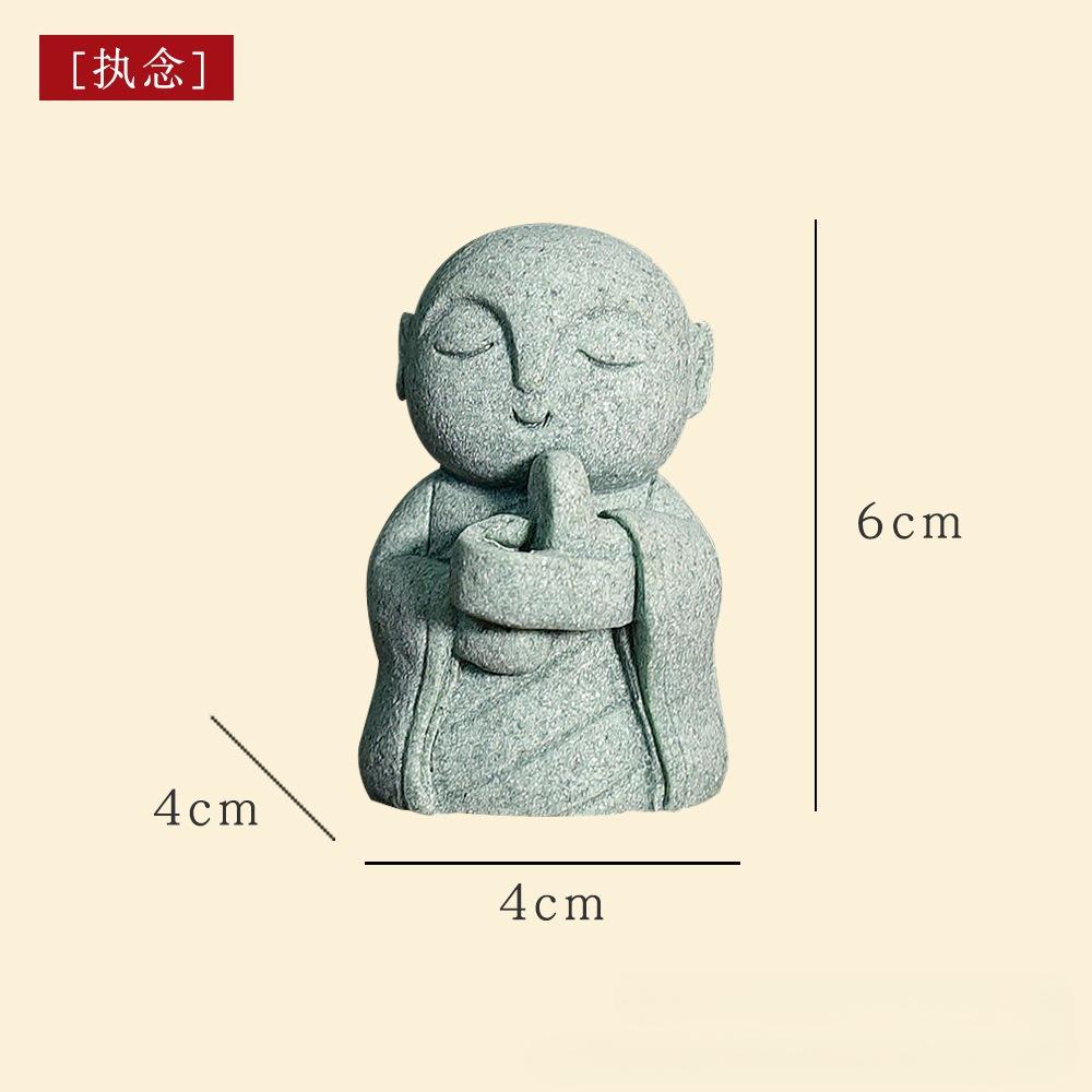 Japonská figurka Buddhy Štěstí Feng Shui Modlící se mnich Socha Miniaturní ozdoba pro akvárium Domácí zahradní dekorace