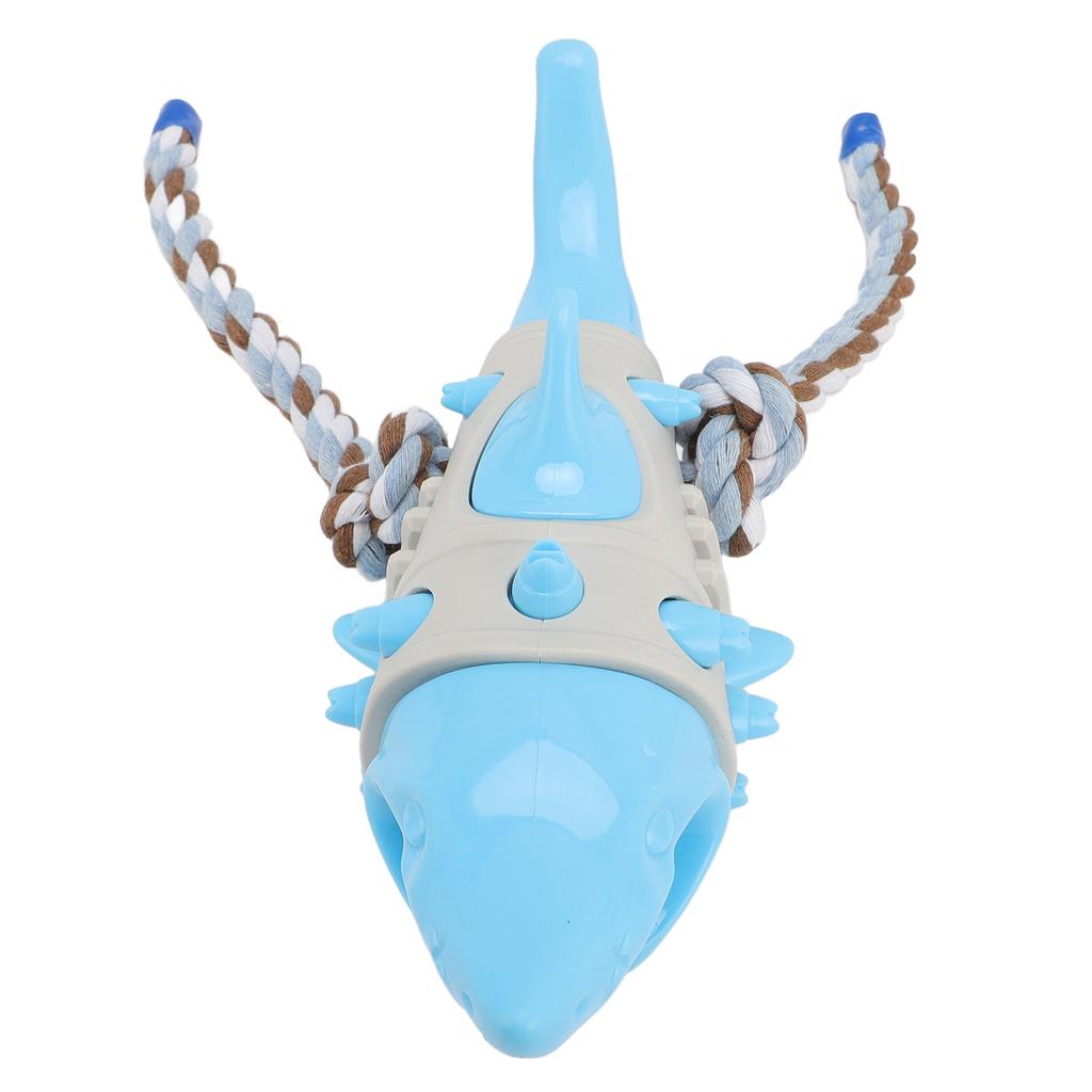 Dog Chew Food Dispensing Toy Tooth Cleaning Shark Shaped Stress Relief Chew Teething Toy for Puppy