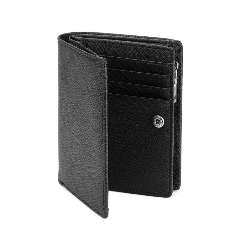 Men's New Zipper Short Wallet with Multiple Card Slots, Fashionable Vertical Mini Buckle Coin Purse