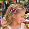Independence Day Bow Hair Clip, Double-Layered Red White Blue Glitter Bow Hair Pin, Non-Slip Clip for Holiday Party Accessory