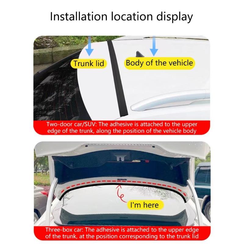 Rubber Auto Rear Trunk Seal 1.5 Meters Long For Vehicle Window Doors And Hatchback Dust Proof Noise Reduction Waterproof