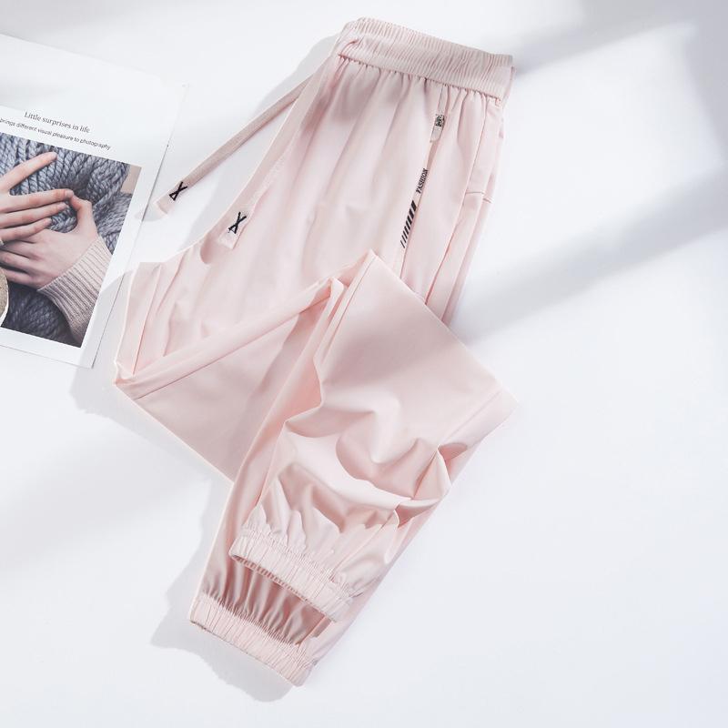 Men's Ice Silk Sweatpants Light Cool Jogger Pants Unisex Man/Women Stretched Workout Sports Trousers