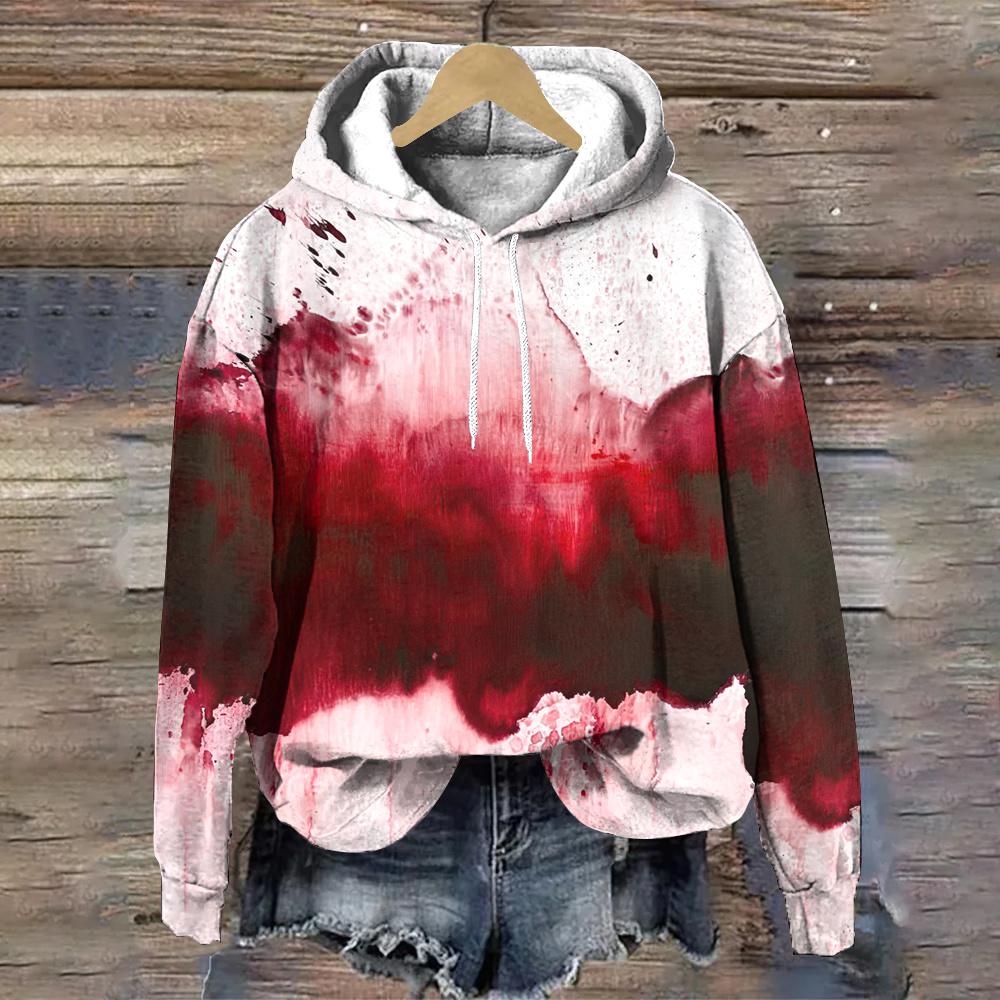 Ink Painting Trend Designer Women's Hoodie Simple Color Fashion Women Clothing Loose Pullover Hoodies Tops Women's Sweatshirt
