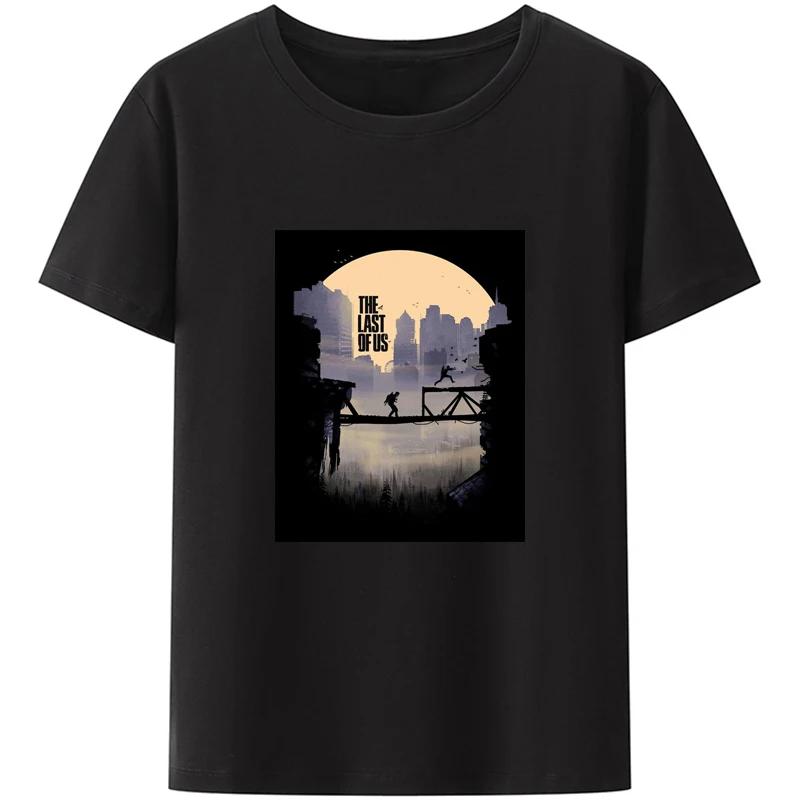 The Last of Us T Shirt UnisexBlack White Couple Fashion Tee Shirt Harajuku Casual Streetwear Retro Short-sleev O-neck Tops