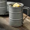 1Pc Retro Old Coffee Water Cup Industrial Style Oil Barrel Mug Outdoor Camping Picnic Beer Mug Drinking Utensils Stainless Stee