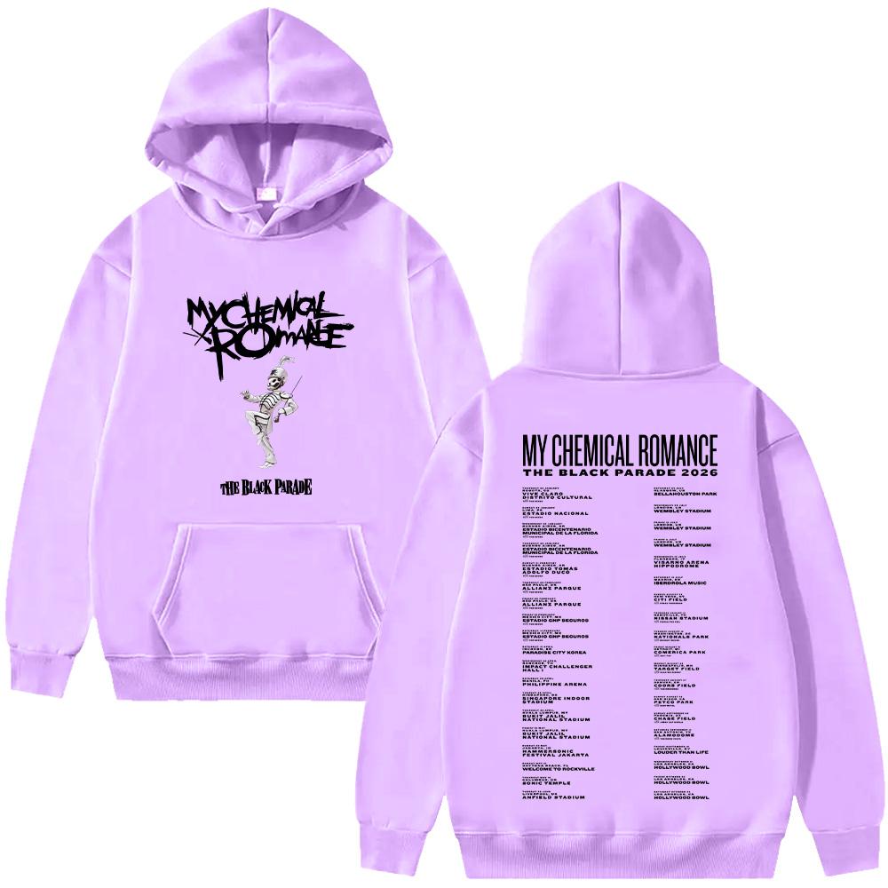 

My Chemical Romance The Black Parade 2026 Tour Pullovers Rock Band Fashion Women Men Hoodies Retro Harajuku Loose Sweatshirt Y2K XXXL світло-фіолетового кольору