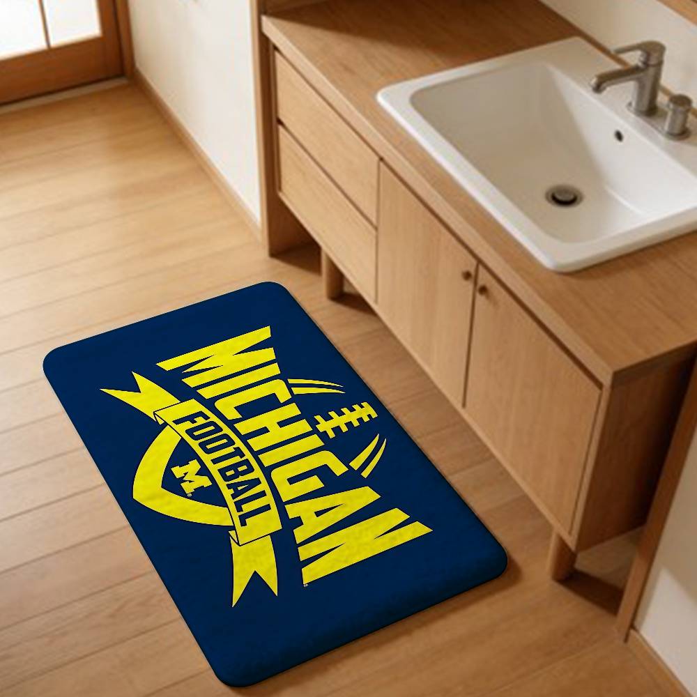 Sport M-MichiganS W-WolverineS Team Floor Mat Rectangle Anti-slip Home Soft Badmat Front Door Indoor Outdoor Mat Hotel Decor Mat