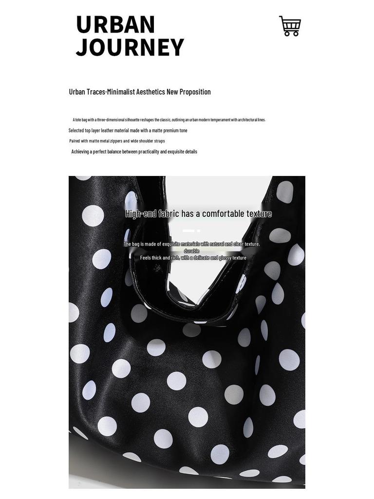 Korean Style Polka Dot Canvas Tote: Literary Shoulder Bag for Female Students
