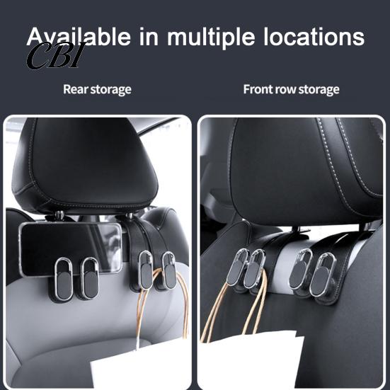 Rear Seat Storage Solutions Universal Car Hook Hanger, Faux Leather Back Durable Hooks Foldable Interior Organizer for Hanging Groceries And Handbags