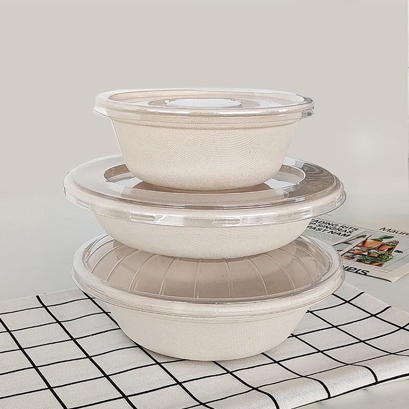 Yudefeng Disposable Food-Grade Paper Bowl with White PET Lid