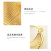 Hong Kong style non-standard twisted circle earrings women, retro light luxury copper plated real gold personalized striped earrings high sense