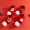 New Pet Cat Knitted Scarf Red Soft Knit Scarves Christmas Decor with Fuzzy Pompom Dogs Xmas Costume for Winter