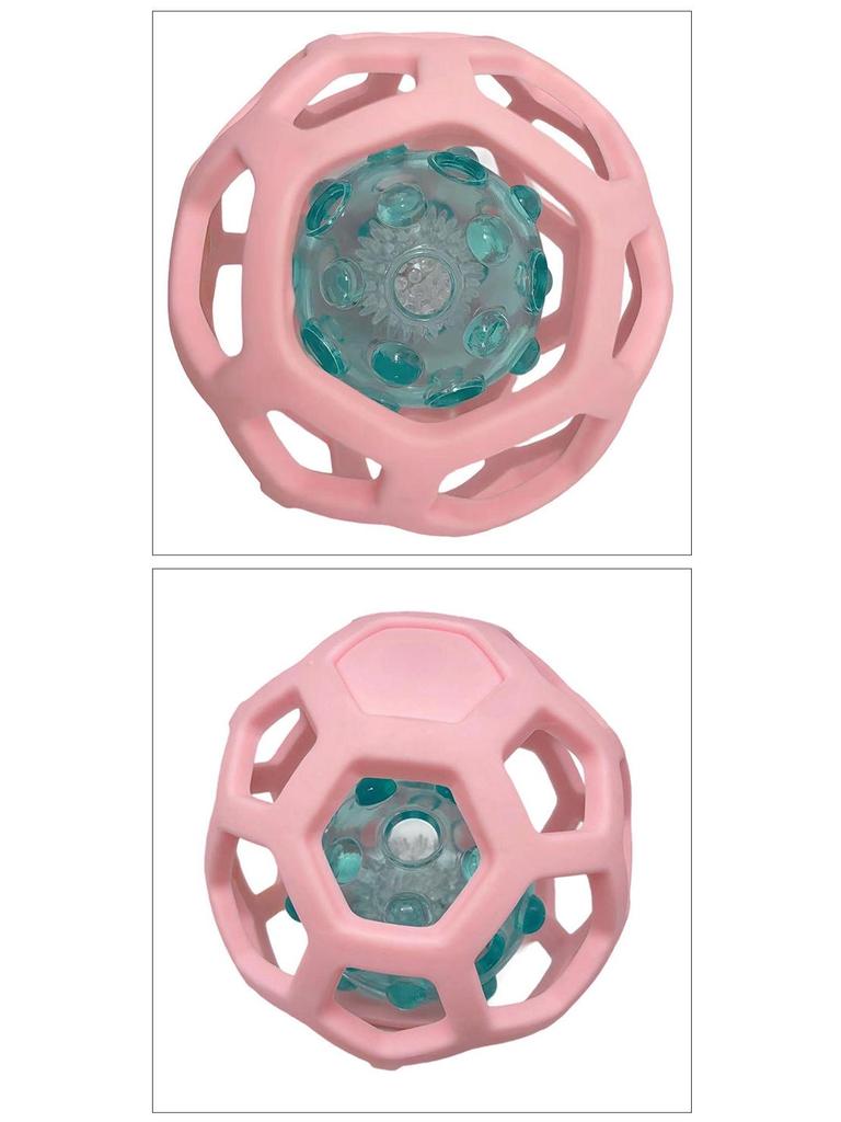 Two-Color Flashing Hollow Dog Toy with Shaking Sound and Splittable Design