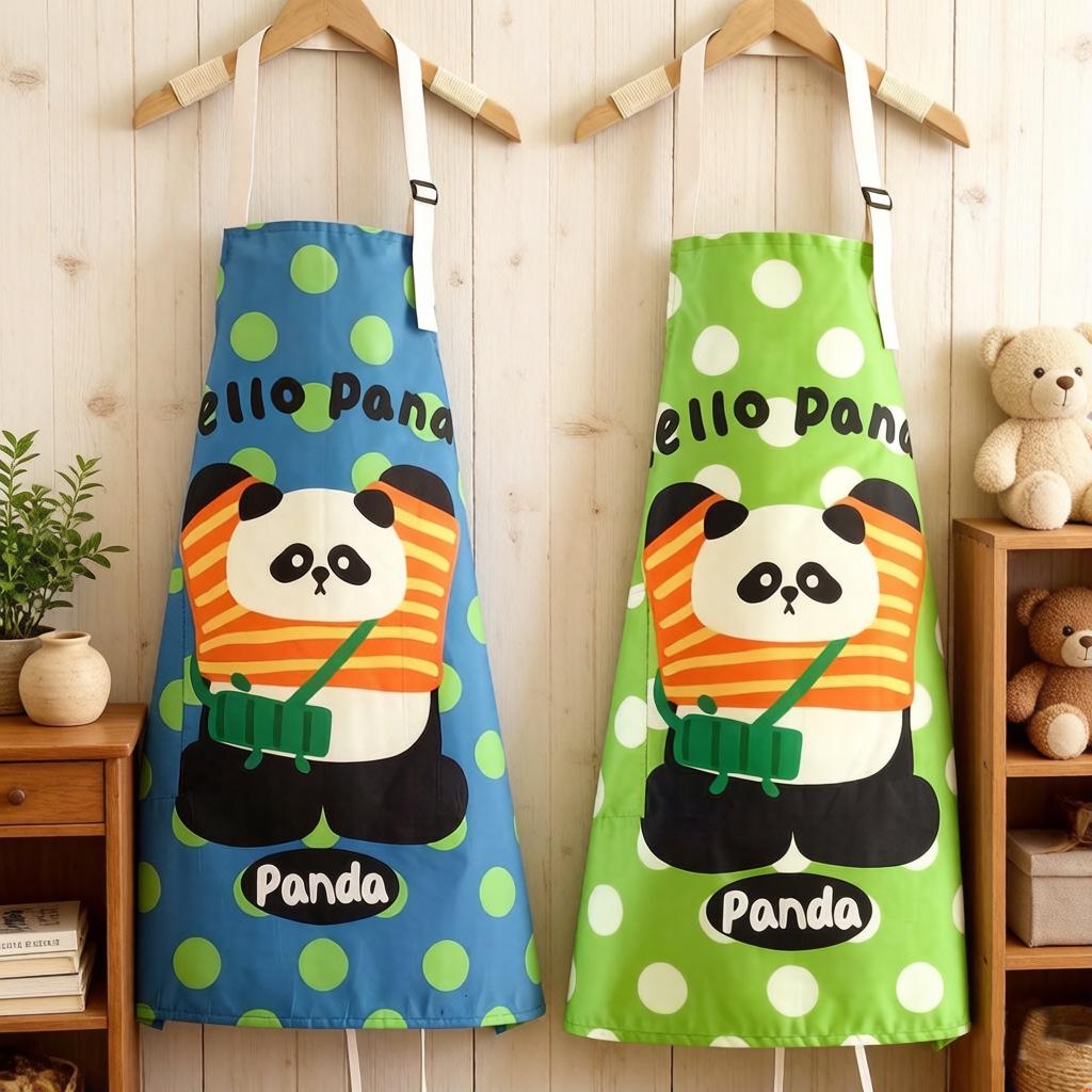 Stylish Cartoon Waterproof Kitchen Apron - Oil-Proof, High-Value, Female Waist Coverall