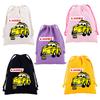 Cars Lightning McQueen Drawstring Bags Cartoon Anime Character Print Large Capacity Canvas Storage Bag Party Gift Candy Bag