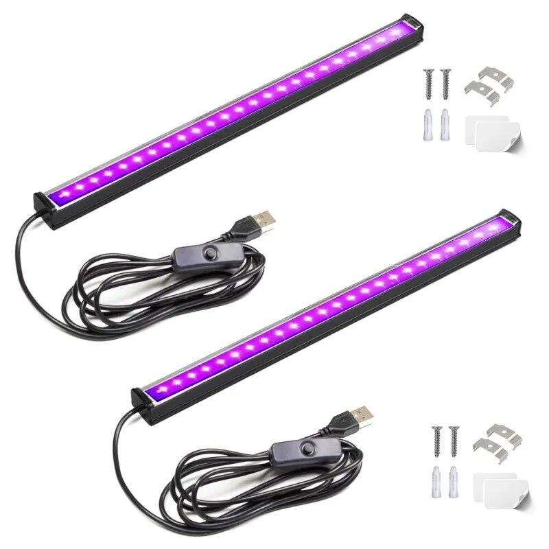 6W USB UV Light Blacklight Bar for Body Painting Blacklights Tapestry Poster Glow Party T5 Tube UV Strip Lights for Cabinet