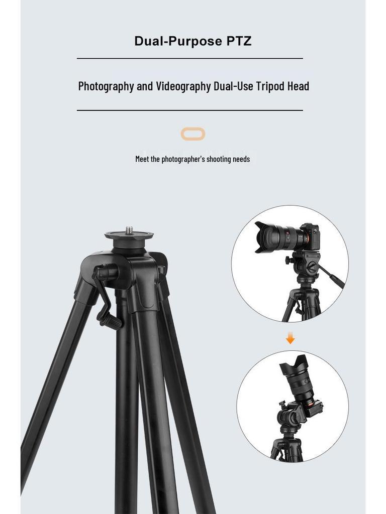 Weifeng WF702 Professional Camcorder Tripod, 1.8M Aluminum Alloy with Hydraulic Damping Ball Head