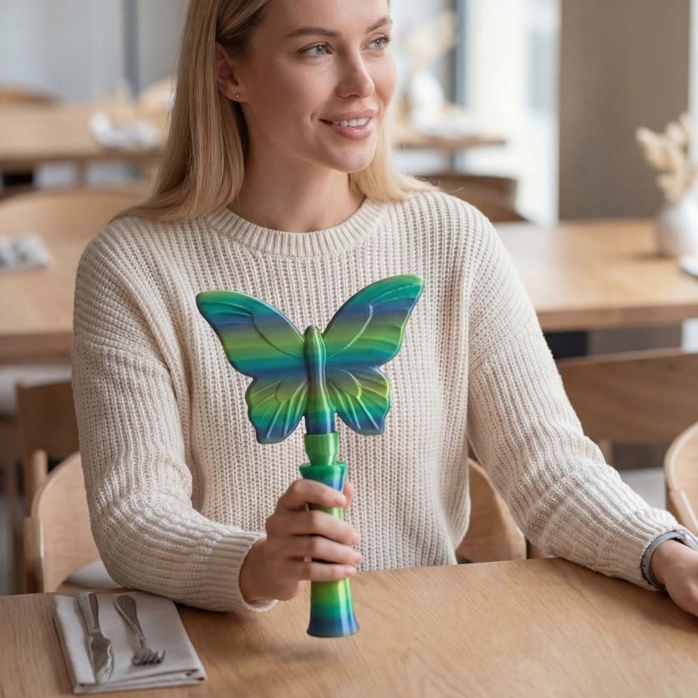 Odnímatelný 3D tištěný kouzelný hůlka Tap to Pay Přenosný držák na kouzelnou hůlku ve tvaru motýla Dárek pro dívky