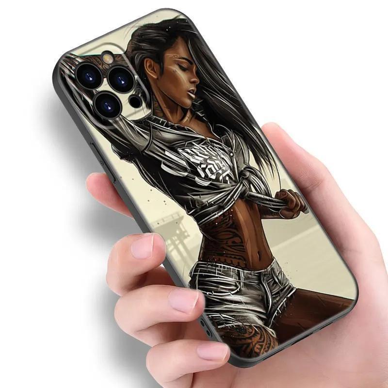 Applicable Apple Iphone13 Phone Case Sleeve Tattoo Sexy Girl Phone Case Painted Anti-Drop Small