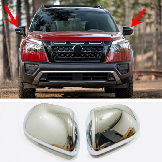 For NISSAN PATHFINDER -2024 ABS Chrome Side Mirrors Rearview Trim Cover