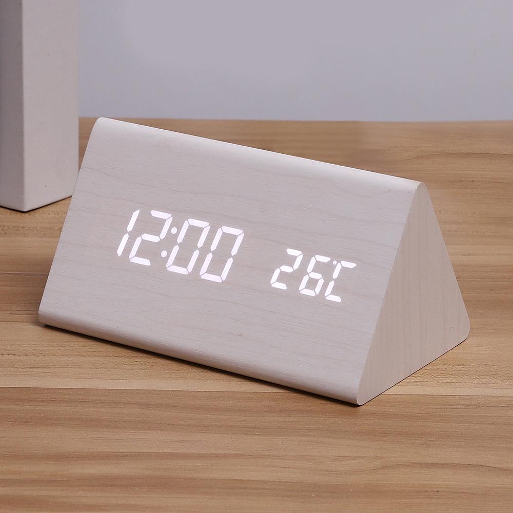 LED Digitaluhr aus Holz mit Sprachsteuerung & Thermometer