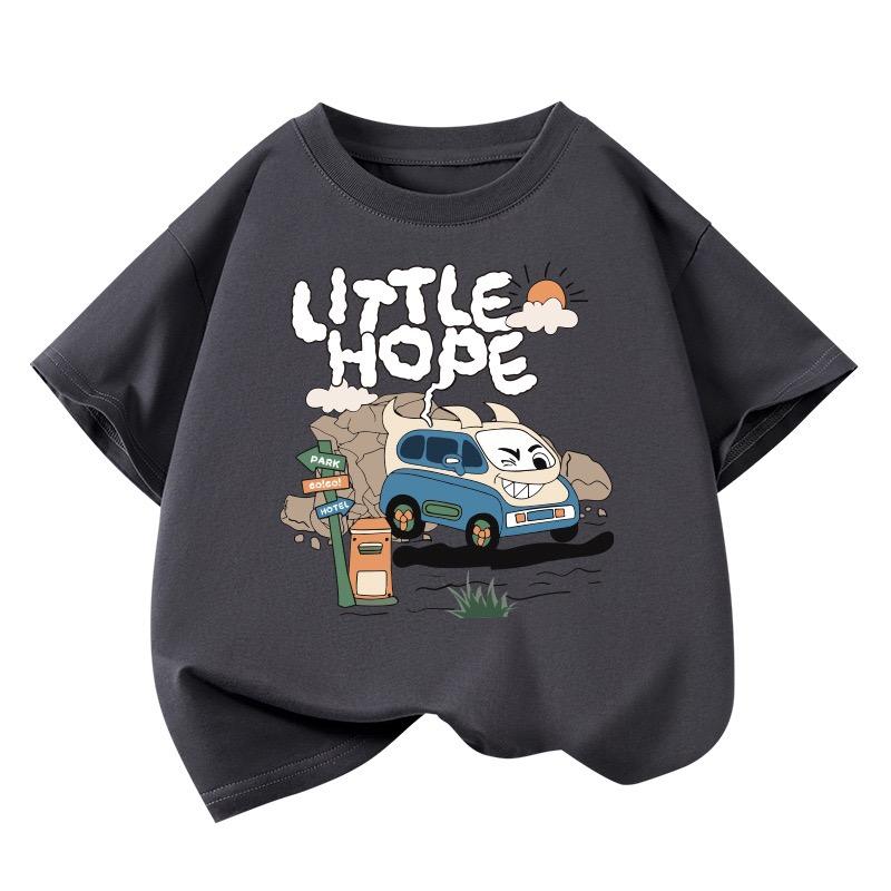 Summer Boys Car Cartoon Tees Fashion Tops Childrens Short Sleeve Clothes Printed Pattern T-shirts Child Loose Casual Tshirt
