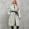 Women's loose-fitting plain-colored trench coat