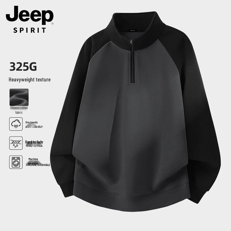 JEEP SPIRIT Men's Half-Zip Casual Sweatshirt