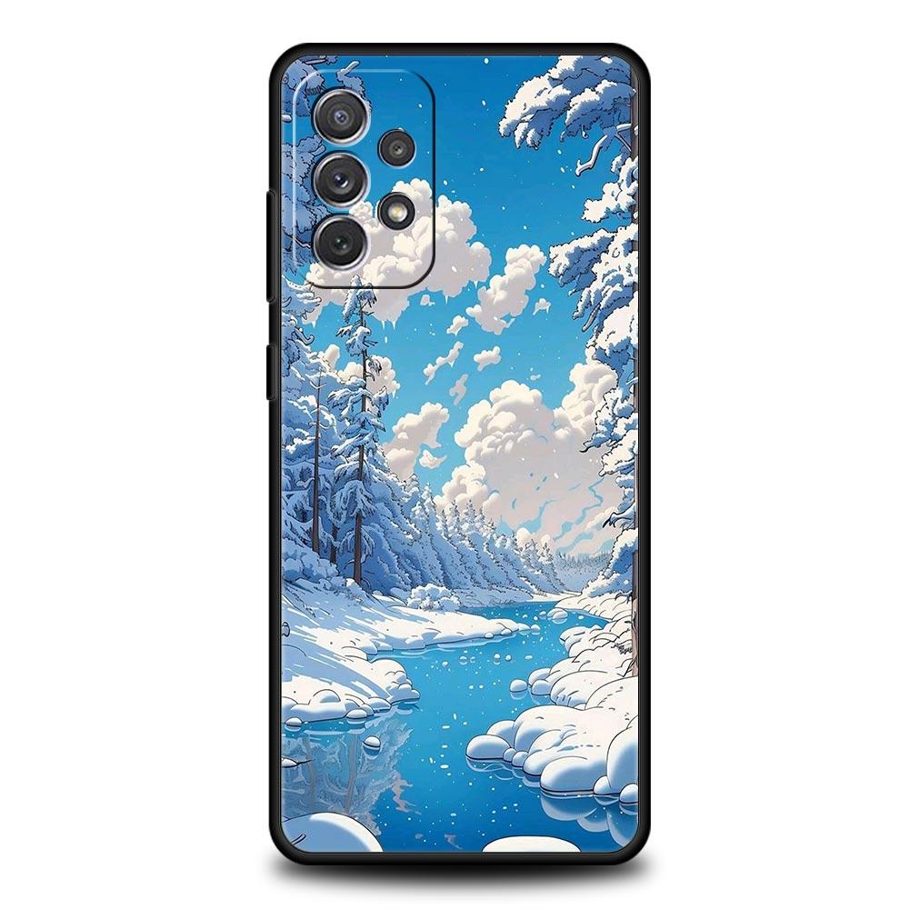 Landscape Winter Light Snow Phone Case For Samsung A15 A13 A51 A71 A41 A31 A21S A03S A05 A35 A55 A23 A25 A33 A53 A73 5G Cover