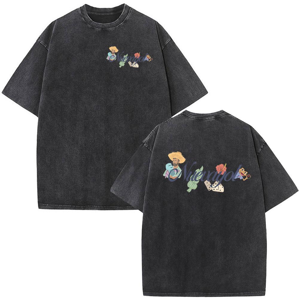Washed Vintage Bad Bunny DTMF Tour Merch T Shirt Debi Tirar Mas Fotos Tshirt Men Women Fashion Hip Hop Oversized Tshirts Tops