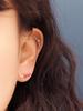 Minimalpiercing 14K Five-Step Rose Cut Cubic Piercing Earrings