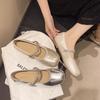 Single Shoes Women's Skirt Mary Jane Shoes 100 Silver Comfortable New Temperament French 2025 Autumn Ballet Women's Shoes