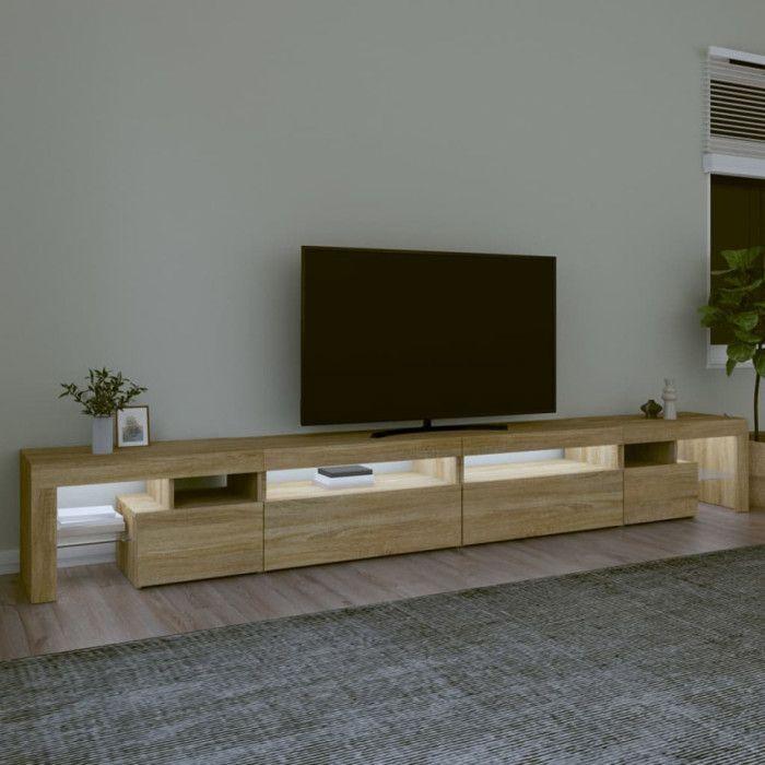 VidaXL TV Stand with LED Lights Entertainment Center Storage Media Console Living Room Furniture Home 3152804