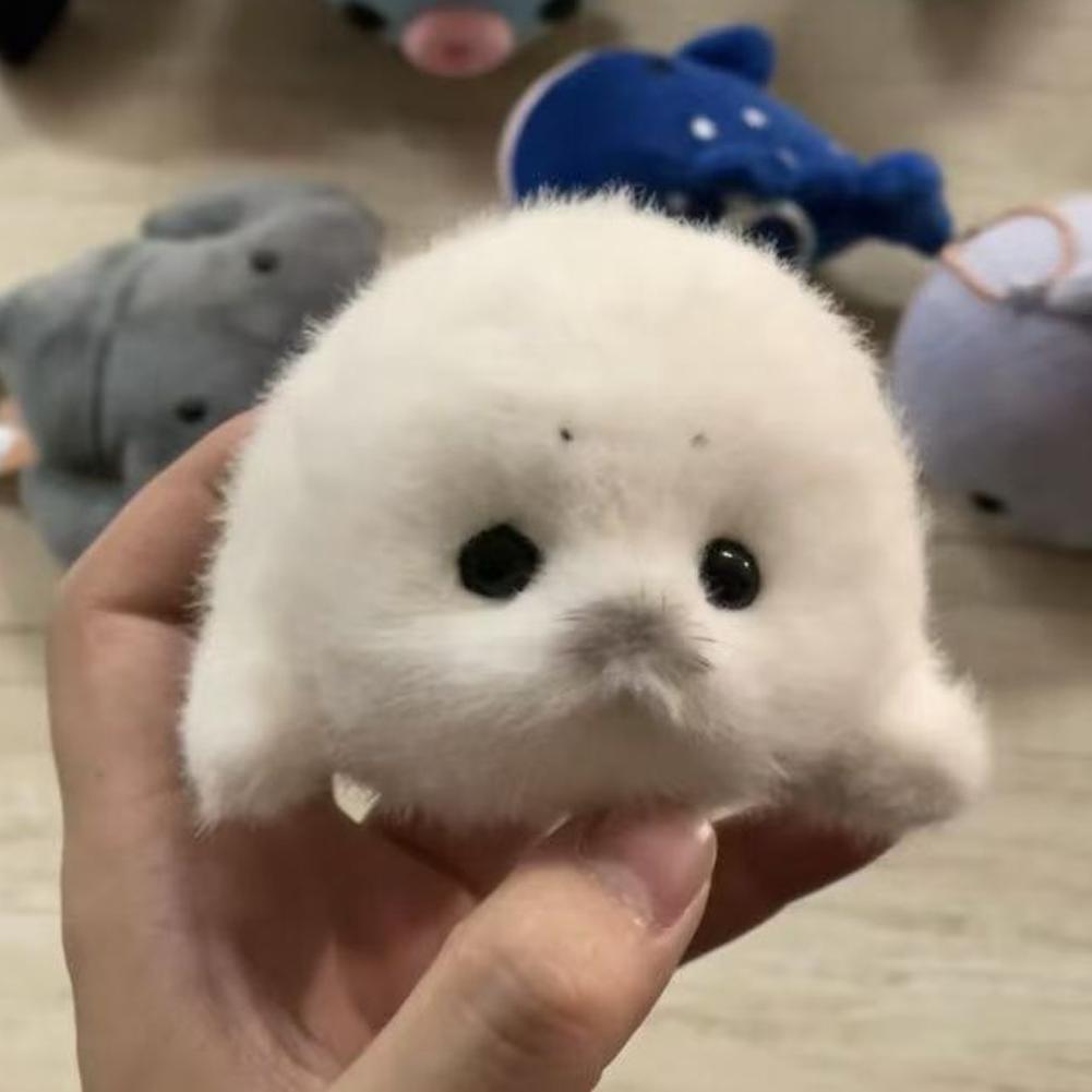 Niedliche Robben Plüsch Schlüsselanhänger Weiche Kawaii Robbe Plüschtier Anhänger Tier Auto Schmuck Mode Stoffpuppe Schlüsselring Autoschlüssel Zubehör