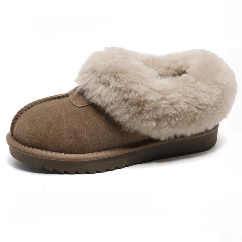 Fashion Winter Women Snow Boots 2025 Fashion New Round Head Concise Slip On Flats Boots Casual Wear Resistant Short Flat Boots