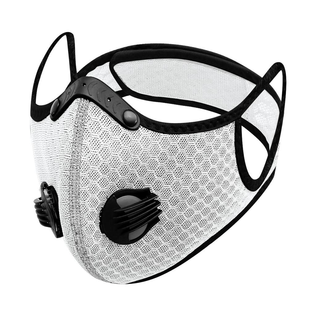 Unisex Windproof Riding Mask with Filters Valves Reusable Face Protection Mask for Walking Cycling Motorcycling
