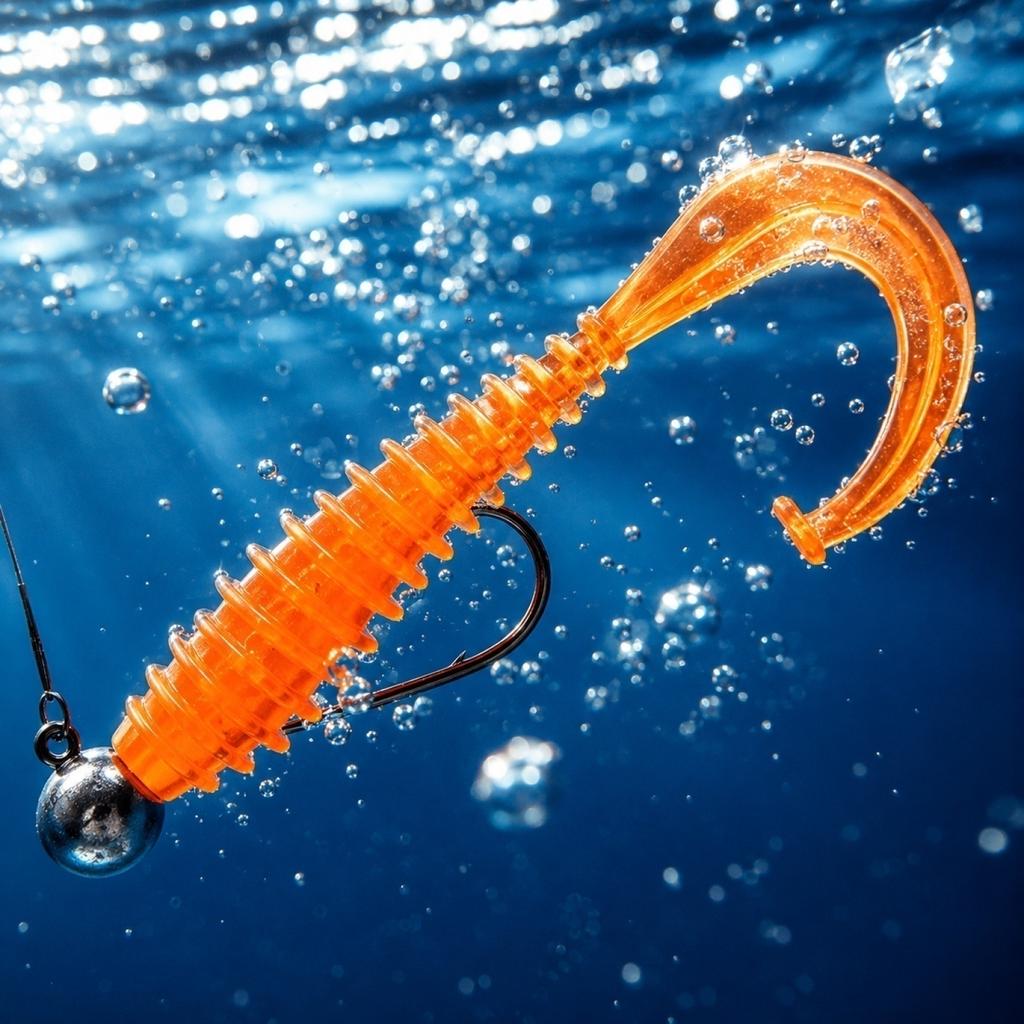 5 5cm Soft Fishing Lure 1g Curly Tail Worm Soft Bait for Micro Fishing Bass Whitebait Spiral Tail Artificial Bait for Freshwater Fish